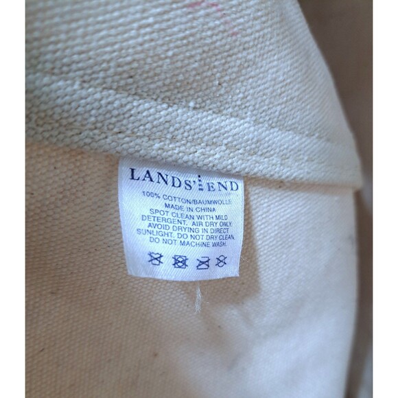 Vintage Lands End Canvas Boat Tote Beach Travel Bag Blue Large Philadelphia - Picture 8 of 8
